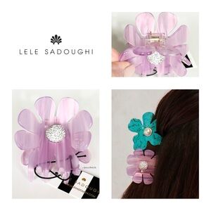 Lele Sadoughi French Rose Claw Clip NWT